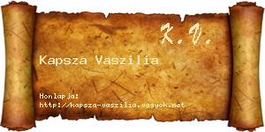 Kapsza Vaszilia névjegykártya